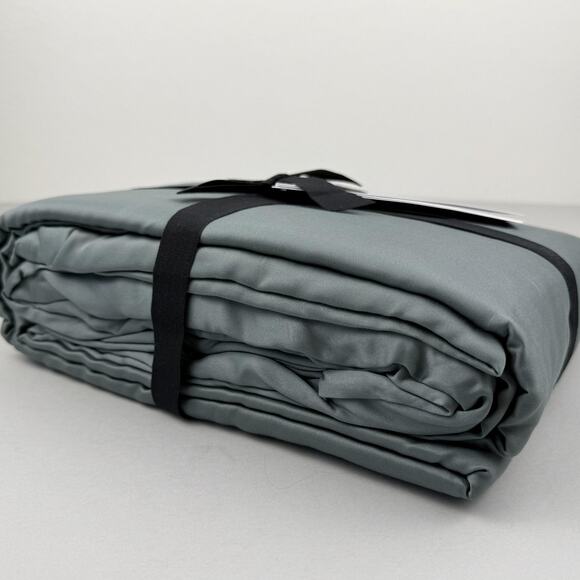 West Elm Silky TENCEL Lyocell Sheet Set KING Stormy Blue 4pc Deep Pocket NWT - Picture 5 of 8